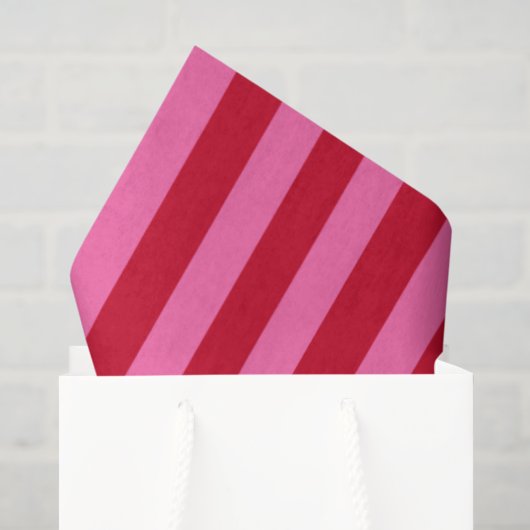 Roze en rode pepermunt strepen tissuepapier (Cadeauzakje)
