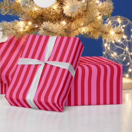 Roze en rode pepermuntstrepen cadeaupapier