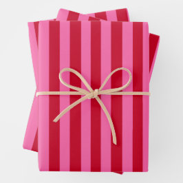 Roze en rode pepermuntstrepen inpakpapier vel