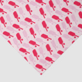 Roze en Rode Pickleball Gebatikte Patronen Tissuepapier (Detail)