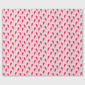 Roze en rode Pickleball Gebloemd Cadeaupapier (Vlak)