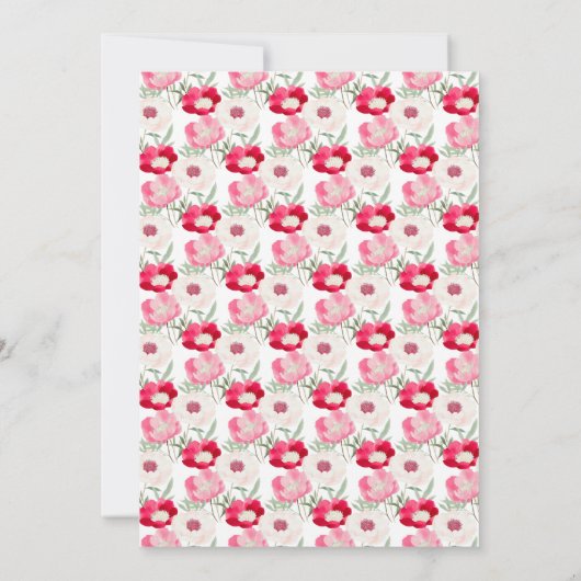 Roze en rode pioenroos bloemen Vrijgezellenfeest Kaart (Achterkant)