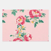 Roze en rode pioenroos Chinoiserie Floral