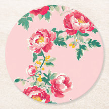 Roze en rode pioenroos Chinoiserie Floral