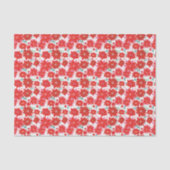 Roze en Rode Poinsettia Patroon Kerstmis Tissuepapier (Voorkant)