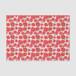 Roze en Rode Poinsettia Patroon Kerstmis Tissuepapier