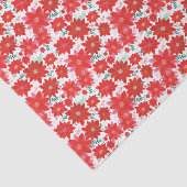 Roze en Rode Poinsettia Patroon Kerstmis Tissuepapier (Detail)