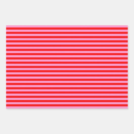 Roze en rode poka Dot Striped Inpakpapier Vel (Voorkant 3)