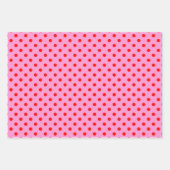 Roze en rode poka Dot Striped Inpakpapier Vel (Voorkant 2)
