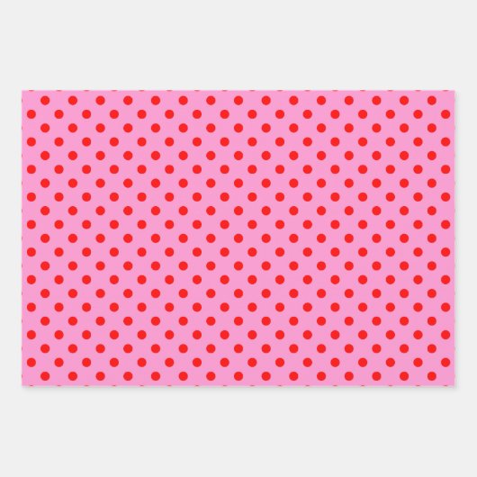 Roze en rode poka Dot Striped Inpakpapier Vel (Voorkant 2)