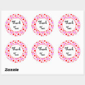 Roze en Rode Polka Dots Dank je Sticker (Vel)