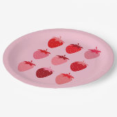 Roze en rode preppy esthetische aardbeien papieren bordje (Gekanteld)