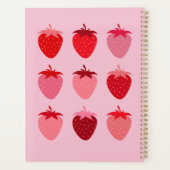 Roze en rode preppy esthetische aardbeien planner (Achterkant)