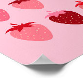 Roze en rode preppy esthetische aardbeien poster (Hoek)