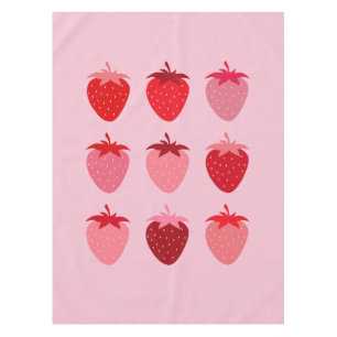 Roze en rode preppy esthetische aardbeien tafelkleed