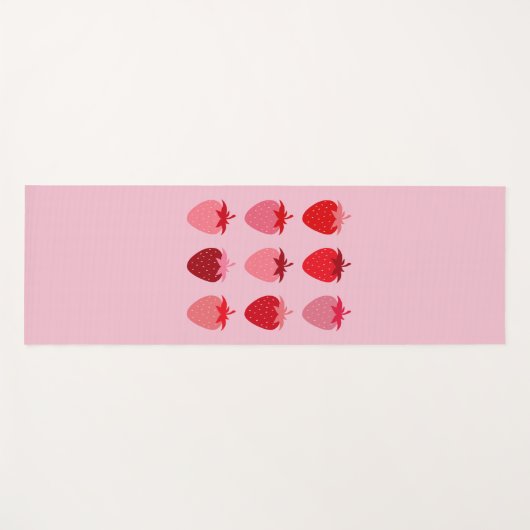 Roze en rode preppy esthetische aardbeien yogamat (Voorkant (horizontaal))
