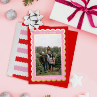 Roze en Rode Preppy Scallop Foto Lijst