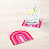 Roze en rode regenboog kartonnen onderzetters (Insitu)