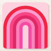 Roze en rode regenboog kartonnen onderzetters (Voorkant)