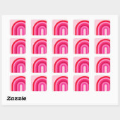 Roze en rode regenboog vierkante sticker (Vel)
