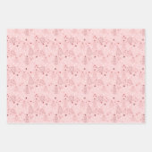 Roze en rode rendieren en kerstbomen inpakpapier vel (Voorkant 2)