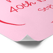 Roze en rode Retro Cheers Welkomstbord Poster (Hoek)