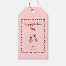 Roze en Rode Retro Galentines Dag