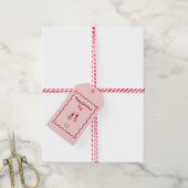 Roze en Rode Retro Galentines Dag Cadeaulabel (Met Touw)