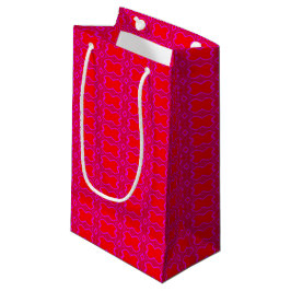 Roze en rode retro gepattereerd klein cadeauzakje