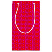 Roze en rode retro gepattereerd klein cadeauzakje (Voorkant)