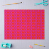 Roze en rode retro gepattereerd tissuepapier (Craft)