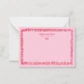 Roze en Rode Retro Hand getrokken paar Stationery Notitiekaartje (Voorkant)