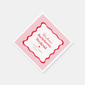 Roze en Rode Retro Meisjesweekend Servet (Hoek)