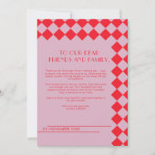 Roze en rode retro vet liefde en Bedankt bruiloft (Voorkant)