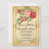  roze en rode roodroodroodbruine uitnodiging (Voorkant)