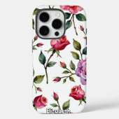 Roze en Rode Roos Bloemen Herhaal Case-Mate iPhone Case (Achterkant)