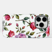 Roze en Rode Roos Bloemen Herhaal Case-Mate iPhone Case (Achterkant (horizontaal))