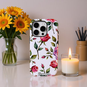 Roze en Rode Roos Bloemen Herhaal iPhone 16 Pro Hoesje