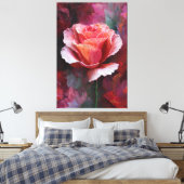 Roze en Rode Roos Textuur Abstracte Wandkunst Canvas Afdruk (Insitu (Slaapkamer))