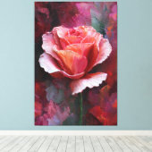 Roze en Rode Roos Textuur Abstracte Wandkunst Canvas Afdruk (Insitu (Houten vloer))
