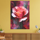 Roze en Rode Roos Textuur Abstracte Wandkunst Canvas Afdruk (Insitu (Woonkamer))