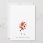 Roze en rode roze Floral 2 Kaart (Achterkant)