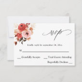 Roze en rode roze Floral geen koraal RSVP (Voorkant)