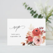 Roze en rode roze Floral met RSVP (Staand voorkant)