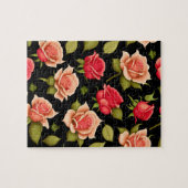 Roze en Rode Rozen Bloemen Legpuzzel (Horizontaal)