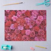 Roze en rode rozen bloemmotief tissuepapier (Craft)