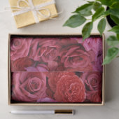 Roze en rode rozen bloemmotief tissuepapier (Geschenk)