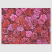 Roze en rode rozen bloemmotief tissuepapier (Voorkant)