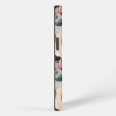 Roze en rode rozen bloempatroon iPhone hoesje (Rechterkant)