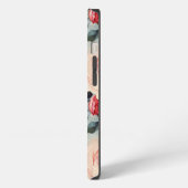 Roze en rode rozen bloempatroon iPhone hoesje (Linkerkant)